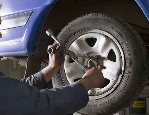 Man Rotating Tires