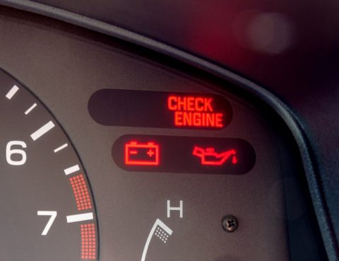 Car with Check engine light on