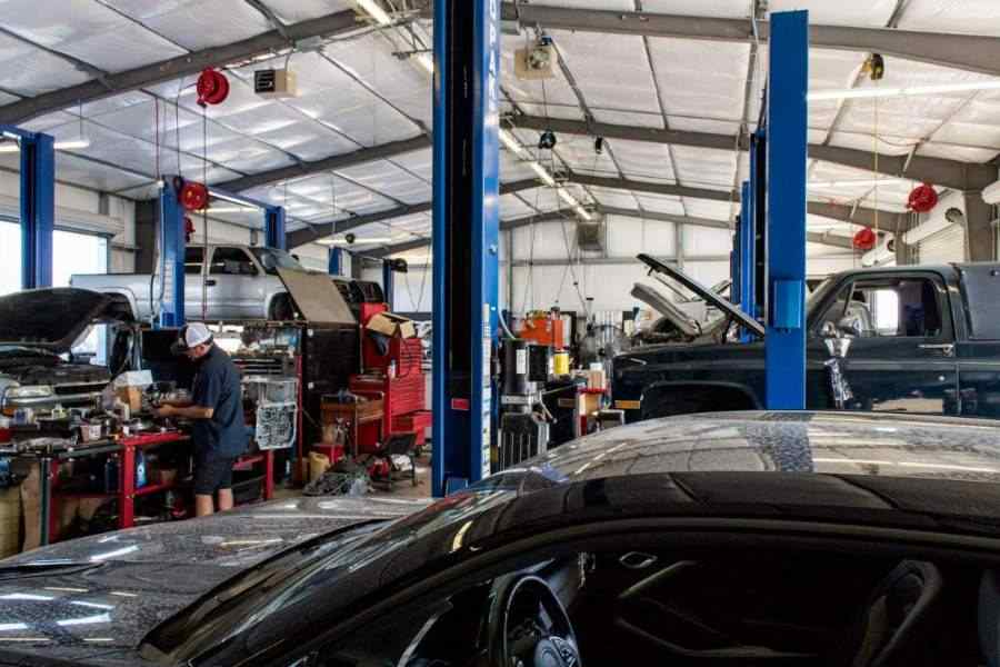 Vehicle receiving auto repair in San Marcos Texas