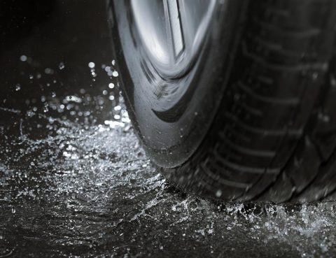 Hydroplaning Tire
