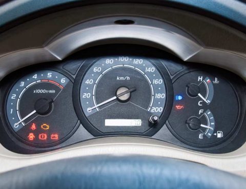 Example of a dashboard with all lights turned on