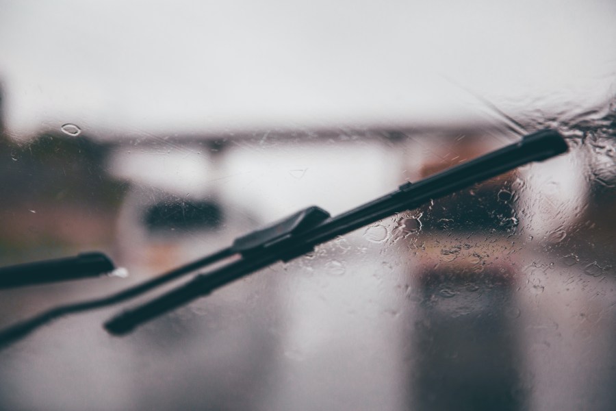 car wipers wiping raindrop
