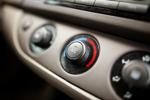 auto air conditioning dials inside car