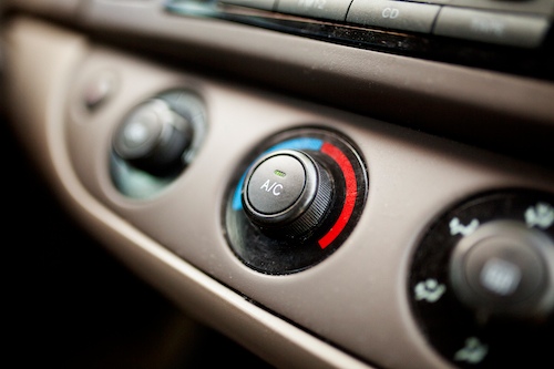 auto air conditioning dials inside car
